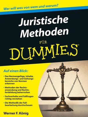 cover image of Juristische Methoden f&uuml;r Dummies